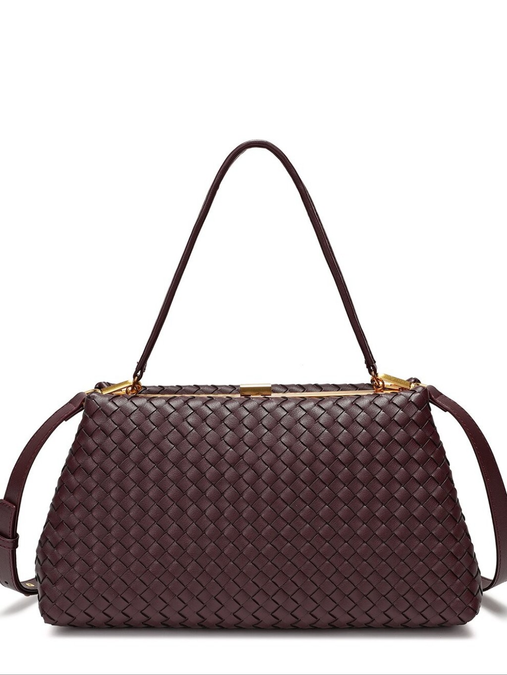 Tiffany & Fred Paris Leather Clutch/Shoulder Bag Burgundy Nwt — image 2 of 4